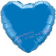 Сердце фольга Синее Большое